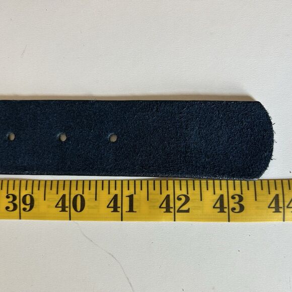 Chicos Blue Suede Leather Belt Womens Sz L (37-41) Gemstone Buckle Boho Festival - Picture 15 of 15